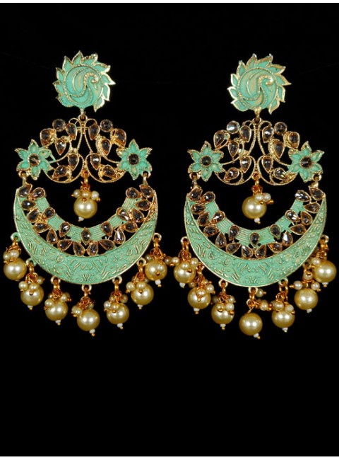 Reverse Ad Earrings With Meenakari Work